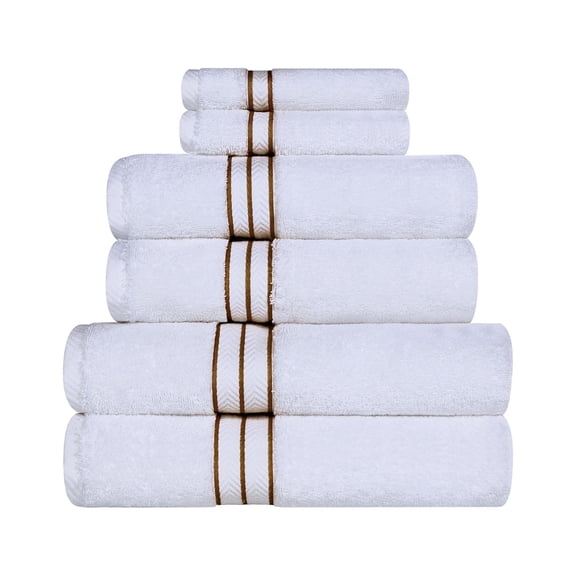 Superior 100% Turkish Cotton Plush 6-Piece Solid Highly Absorbent Towel Set, Toast