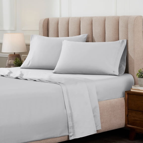 Superior 1000 TC Egyptian Cotton Extra Deep Pocket 20 Inch Sheet Set, Cal King, Platinum