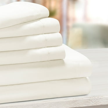Superior 1000 Thread Count 4-Piece 4-Piece Classic Ivory Cotton Blend Sheet Set, Full