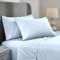 thumbnail image 1 of Superior 1000 Thread Count 4-Piece Solid Cotton Blend Deep Pocket Sheet Set, Full, Blue, 1 of 6