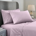 thumbnail image 1 of Superior 1000 Thread Count 4-Piece Solid Cotton Blend Deep Pocket Sheet Set, Queen, Lilac, 1 of 6