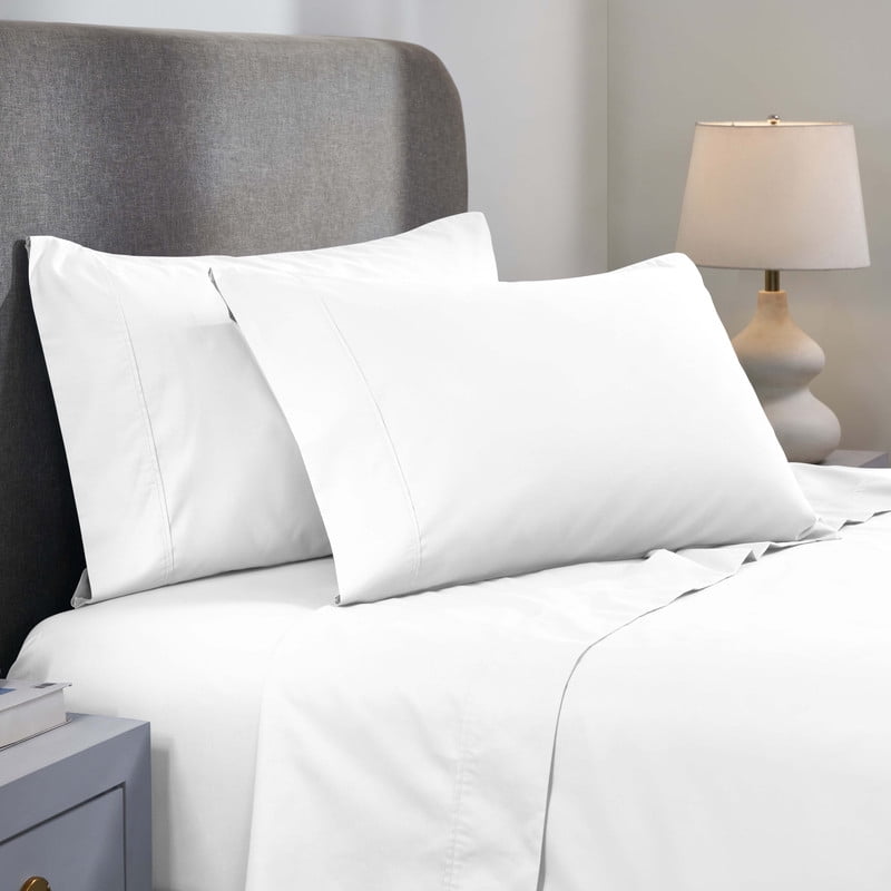 Superior 1000 Thread Count 4-Piece Cotton Blend Sheet Set, Queen, White