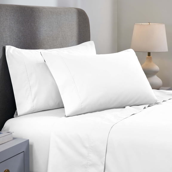 Superior 1000 Thread Count 4-Piece Cotton Blend Sheet Set, Queen, White