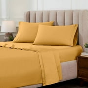 Superior 1000 Thread Count Anathema Egyptian Cotton Solid Sheet Set, Full, Gold