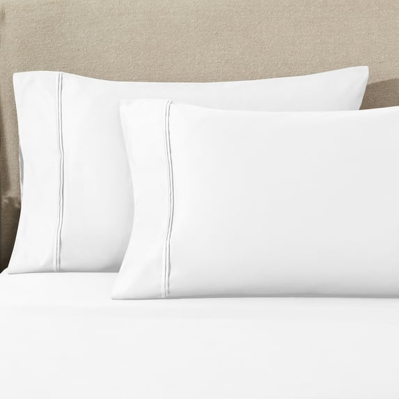 Superior 1200 Thread Count Egyptian Cotton Solid Pillowcase, Standard, White