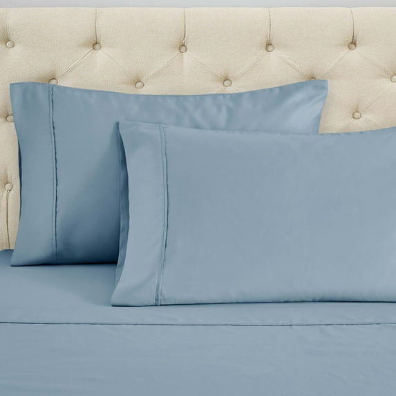 Superior 1400-1500 Thread Count Cotton Blend Pillowcase, Set of 2, King, Blue