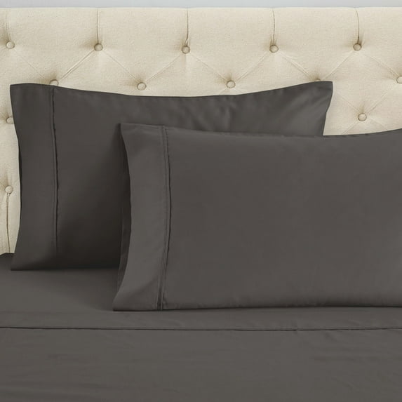 Superior 1400-1500 Thread Count Cotton Blend Pillowcase, Set of 2, Standard, Charcoal