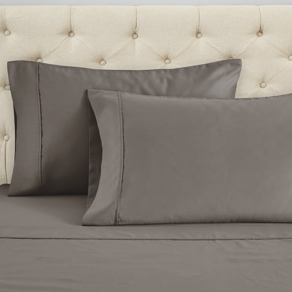 Superior 1400-1500 Thread Count Cotton Blend Pillowcase, Set of 2, Standard, Grey