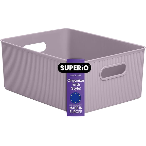 Superior 15 L Ribbed Storage Bin Lilac