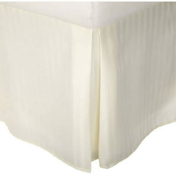 Superior 1500 Series Microfiber Wrinkle Resistant Pleated Stripe Bed Skirt with 15-Inch Drop