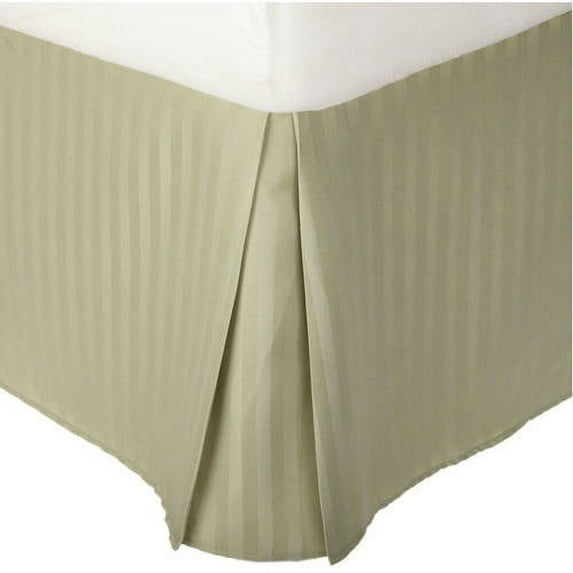 Superior 1500 Series Microfiber Wrinkle Resistant Pleated Stripe Bed Skirt with 15-Inch Drop