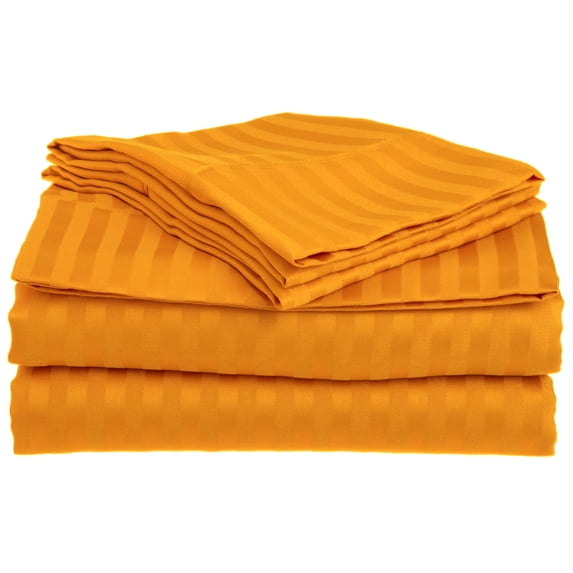 Superior 1500 Thread Count Stripe Sheet Set, Twin, Orange