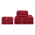 thumbnail image 1 of Superior 2 Piece Bath and 6 Piece Hand Towel Set, Rayon From Bamboo and Cotton, Crimson, 1 of 7