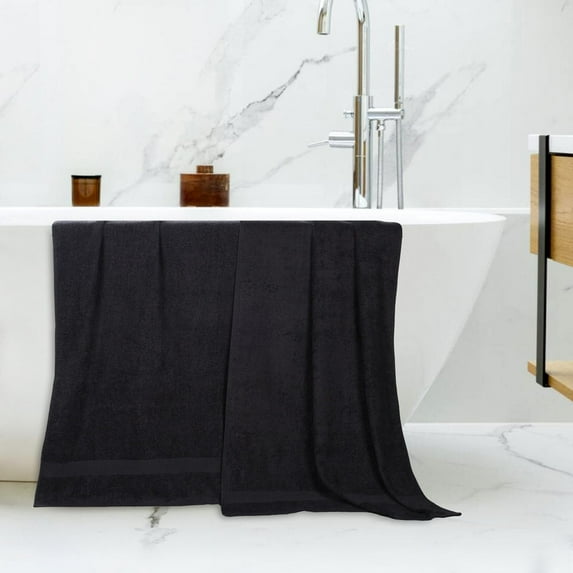 Superior Franklin Cotton Bath Sheets, Set of 2, Black