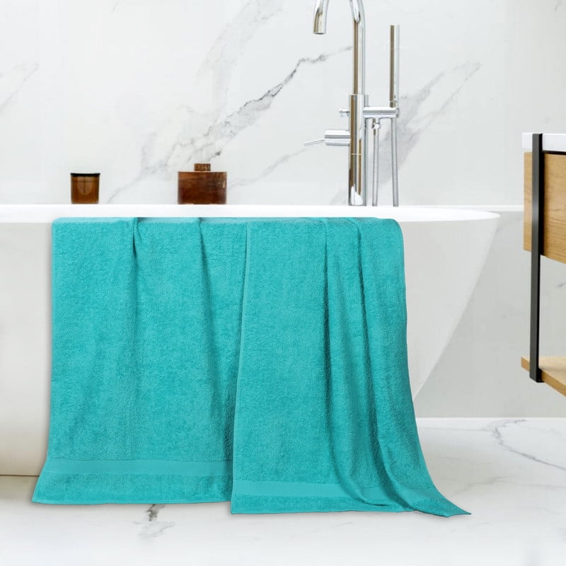 Superior Franklin 2-Piece Cotton Bath Sheet Set, Super Soft Quick Dry Fade Resistant Towels, Turquoise