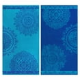 thumbnail image 1 of Superior 2-Piece Floral Mandala Cotton Beach Towel Set, Blue/ Teal, 1 of 10