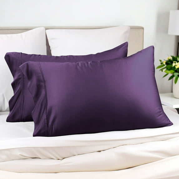 Superior 2-Piece Rayon From Bamboo Purple Pillowcases, Standard