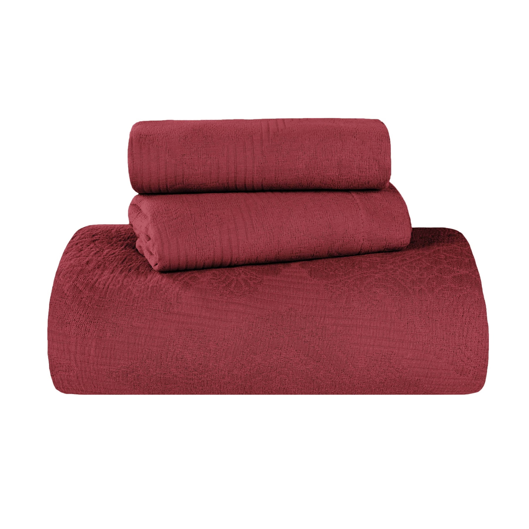 Superior 2-Piece Victory Cotton Matelasse Garnet Bedspread Set, Twin