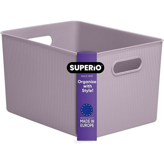 Superior 22 L Ribbed Storage Bin Lilac