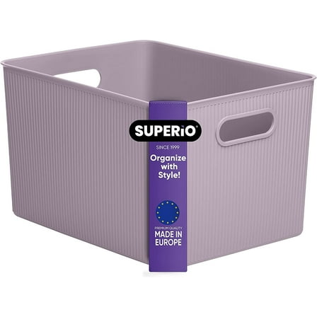 Superior 22 L Ribbed Storage Bin Lilac