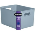 thumbnail image 1 of Superio Ribbed Storage Bin, Plastic, Blue, 22 Liter, 1 of 8