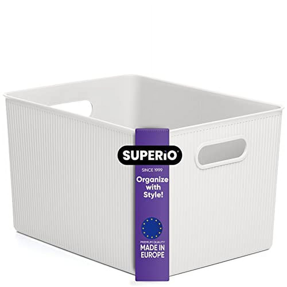 Superior 22 L Ribbed Storage Bin White