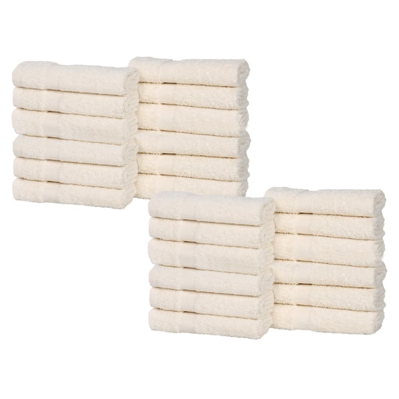 Superior Franklin 24-Piece Cotton Face Towel Set, Super Soft Quick Dry Fade Resistant Towels, Ivory
