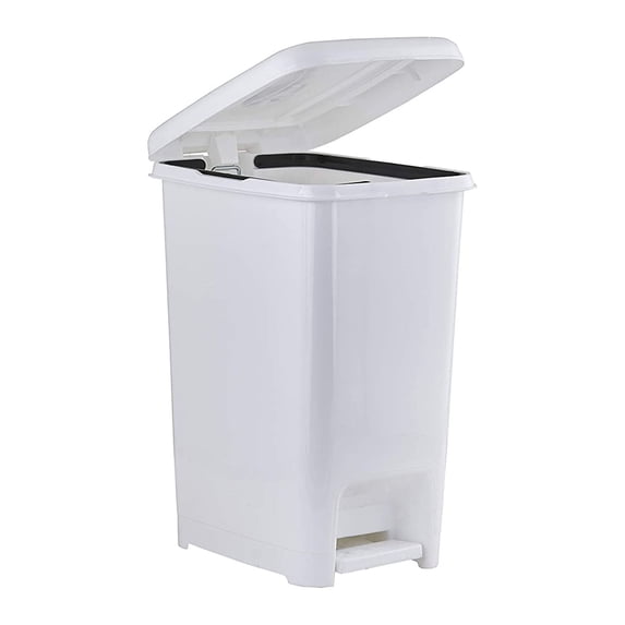 Superior 26 qt Slim Step Trash Can White
