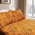 thumbnail image 1 of Superior 3-Count 145 GSM Pumpkin Paisley Cotton Flannel Sheet Set, Twin XL, 1 of 6