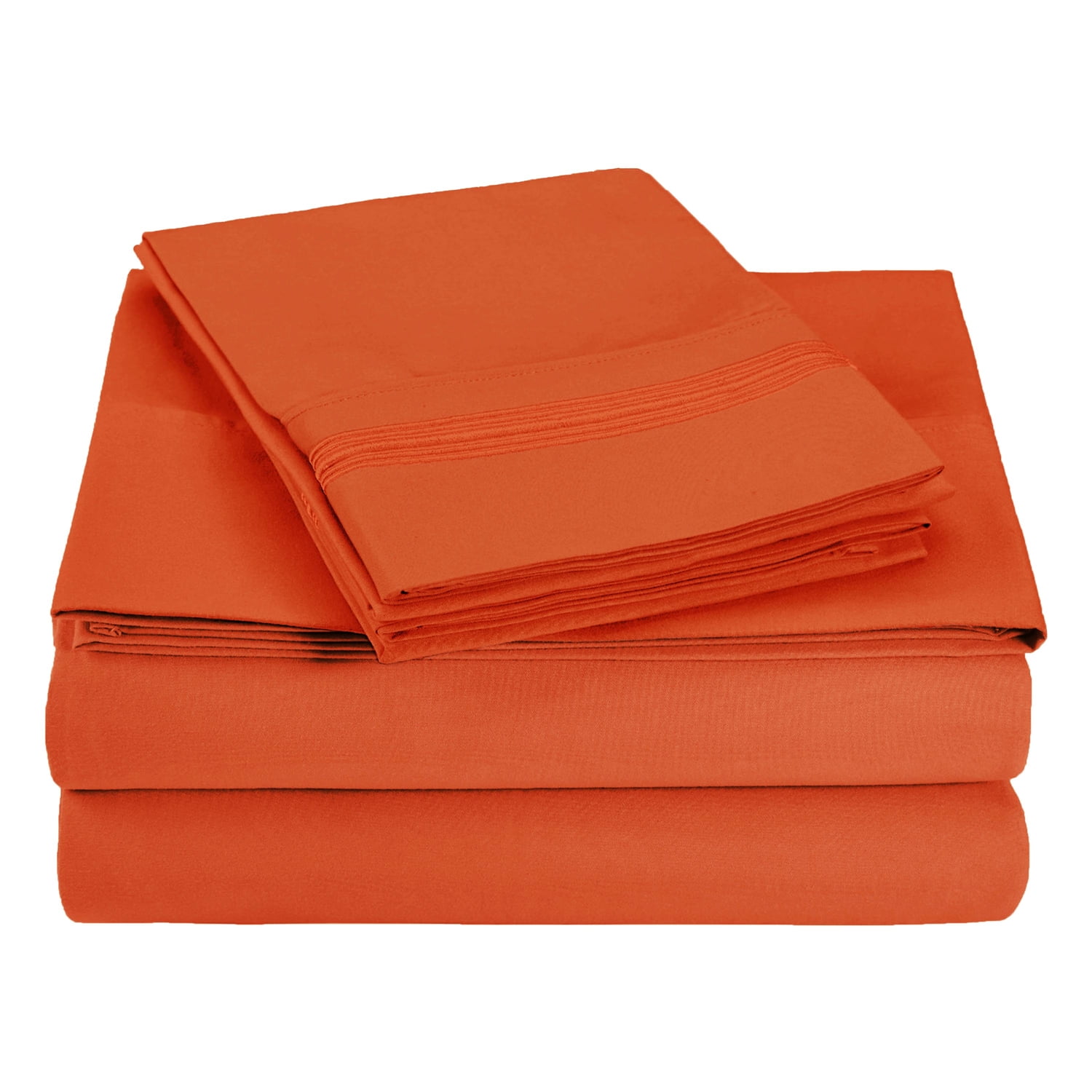 Superior 3Count 85 GSM Rust Embroidered Microfiber Bed Sheet Set, Twin