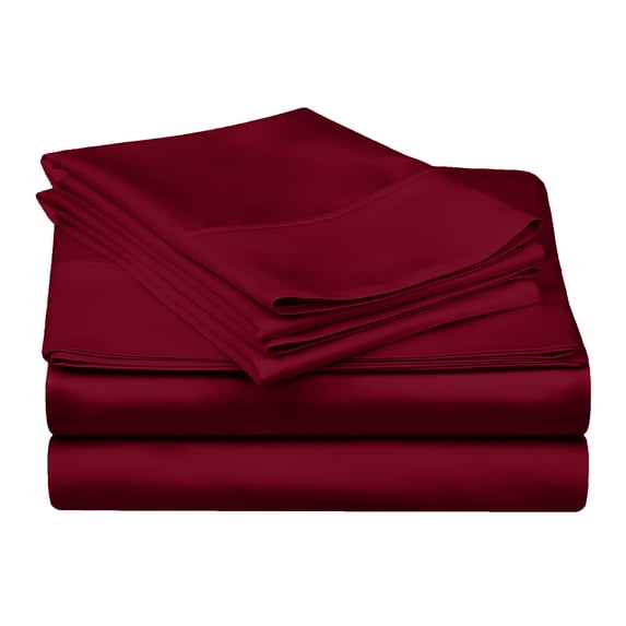 Superior 3-Piece 300 Thread Count Egyptian Cotton Sheet Set, Twin, Burgundy
