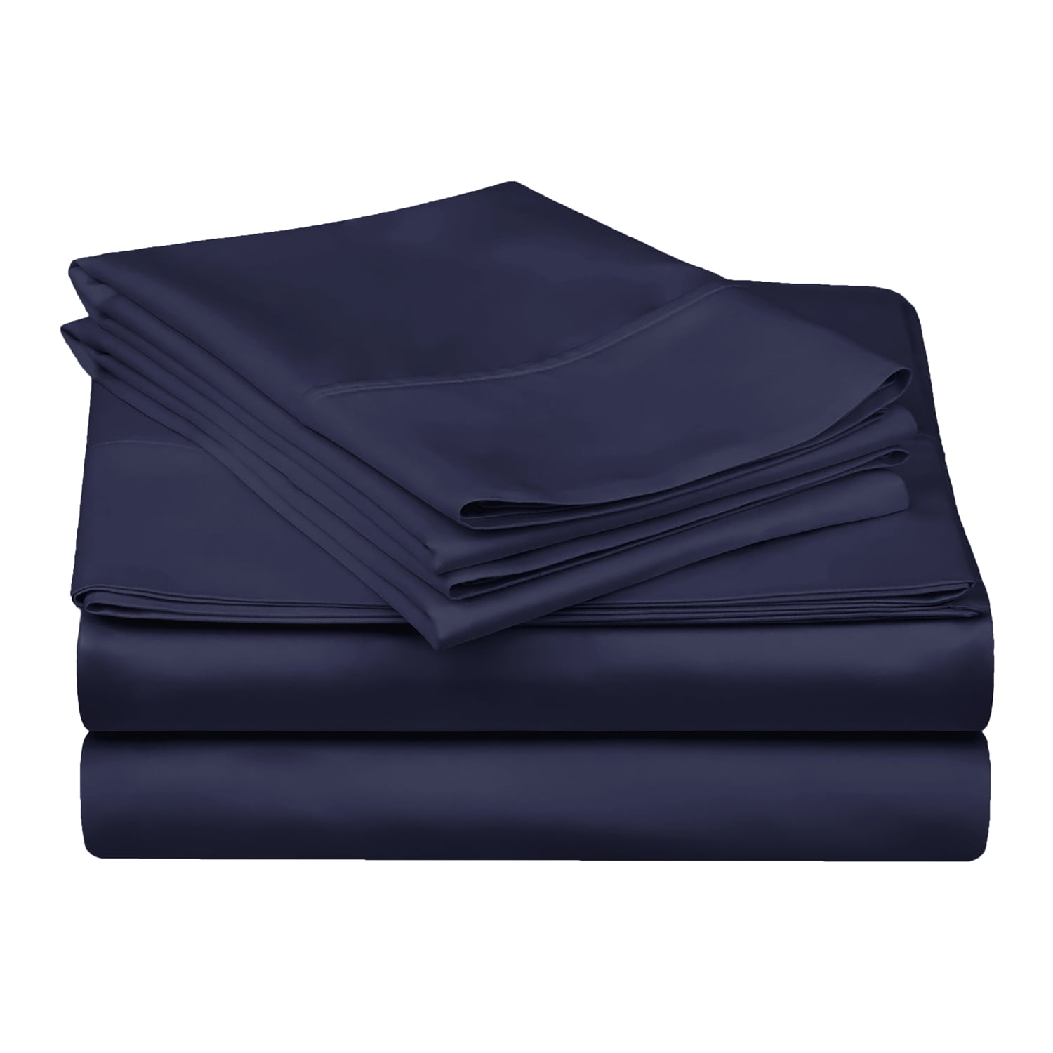 Superior 3-Piece 300 Thread Count Navy Blue Egyptian Cotton Sheet Set, Queen
