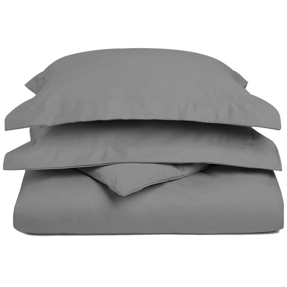 Superior 3-Piece Hanlon Cotton Blend Solid Duvet CoverSet, King/ Cal King, Grey