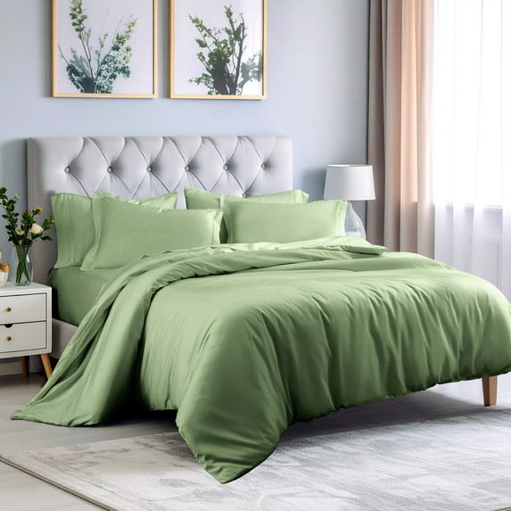 Superior 3-Piece Rayon From Bamboo Sage Duvet Set, King/California King