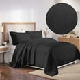 thumbnail image 1 of Superior 3-Piece Serenity Cotton Matelasse Black Bedspread Set, Full, 1 of 11