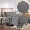 thumbnail image 1 of Superior 3-Piece Serenity Cotton Matelasse Gray Bedspread Set, Full, 1 of 11