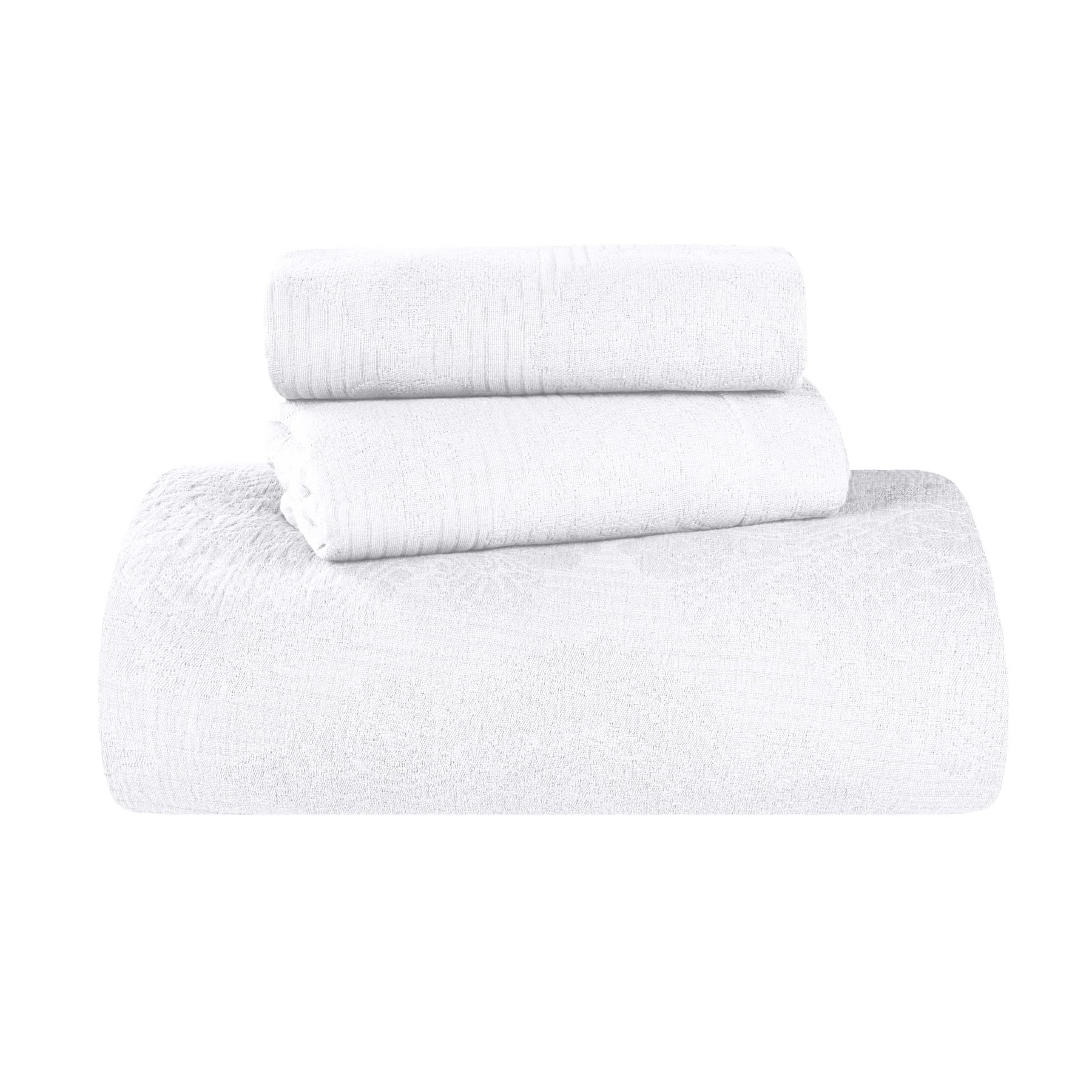 Superior 3-Piece Victory Cotton Matelasse White Bedspread Set, Queen
