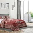thumbnail image 1 of Superior 3-Pieces High-Durability Reversible Cotton Blend Bedspread Set, King, Berry Red, 1 of 8