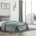 thumbnail image 1 of Superior 3-Pieces High-Durability Reversible Cotton Blend Bedspread Set, Queen, Cerulean Blue, 1 of 8