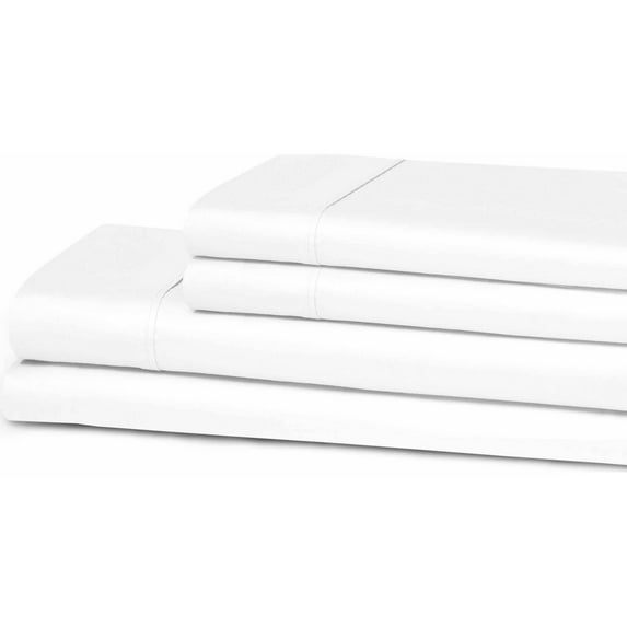 Superior 300 Thread Count Cotton Bed Sheet Set, California King, White