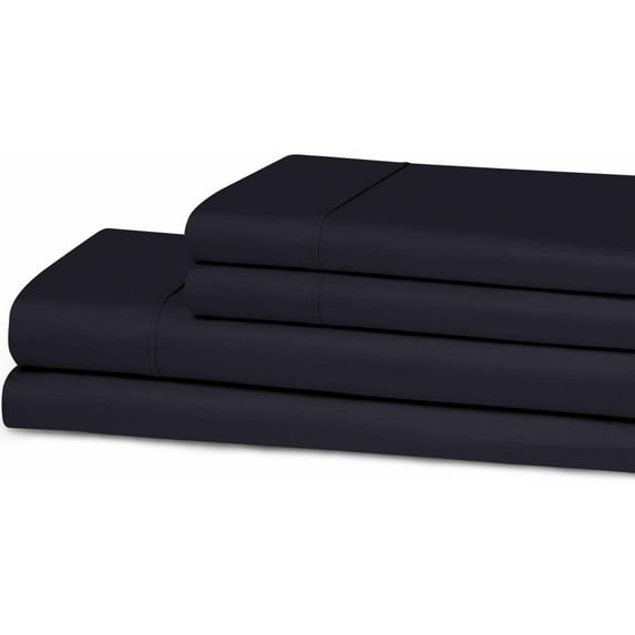 Superior 300 Thread Count Cotton Bed Sheet Set, King, Navy Blue