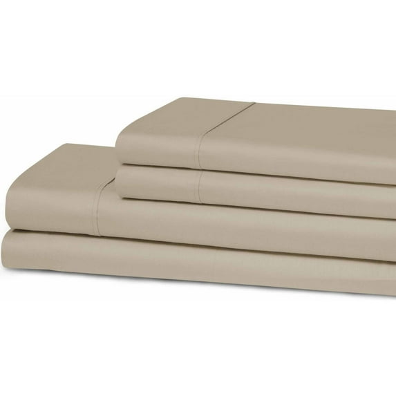 Superior 300 Thread Count Cotton Bed Sheet Set, King, Tan
