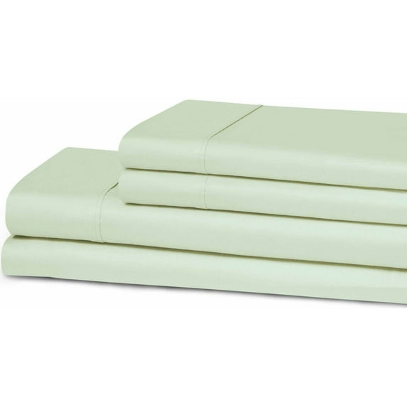 Superior 300 Thread Count Cotton Bed Sheet Set, Queen, Mint