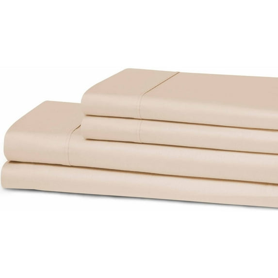 Superior 300 Thread Count Cotton Bed Sheet Set, Twin-XL, Peach