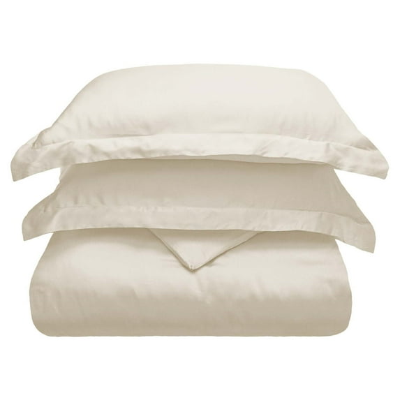 Superior 300 Thread Count Duvet Cover Set, King/ Cal King, Ivory