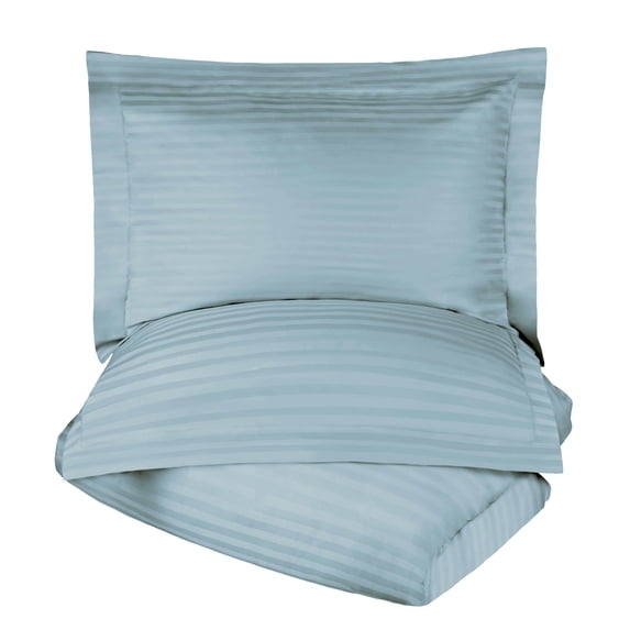 Superior 300 Thread Count Duvet Cover Set, Light Blue, Full/ Queen