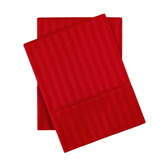 Superior 300 Thread Count Egyptian Cotton Pillowcases, Red, Standard