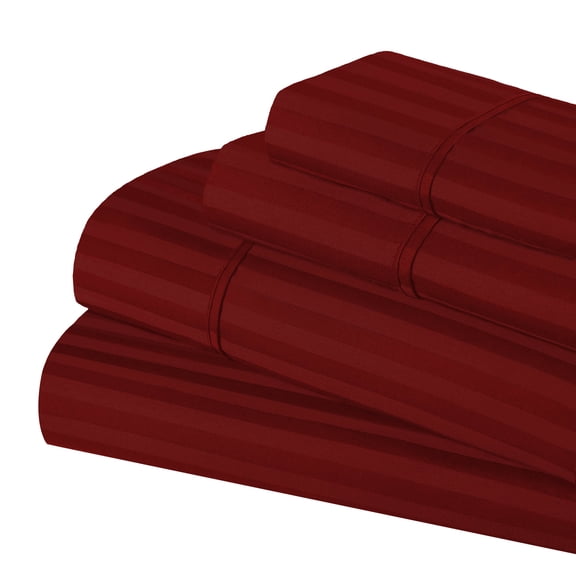 Superior 300 Thread Count Egyptian Cotton Sheet Set, Burgundy, Split King