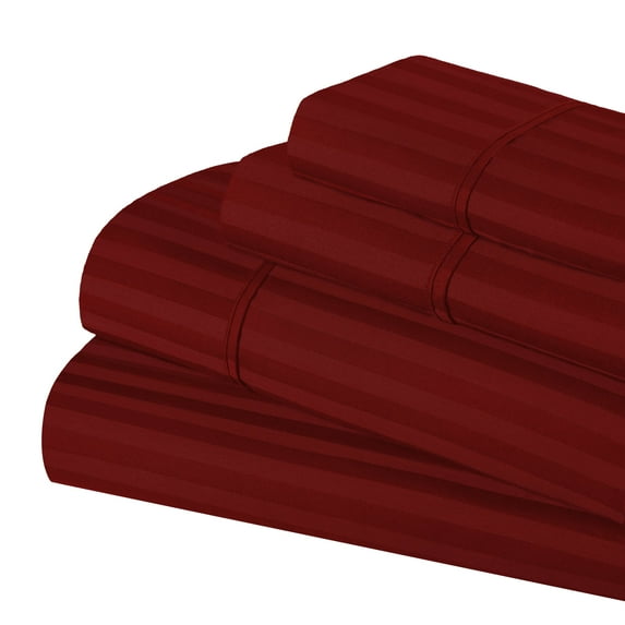 Superior 300 Thread Count Egyptian Cotton Sheet Set, Burgundy, Split King