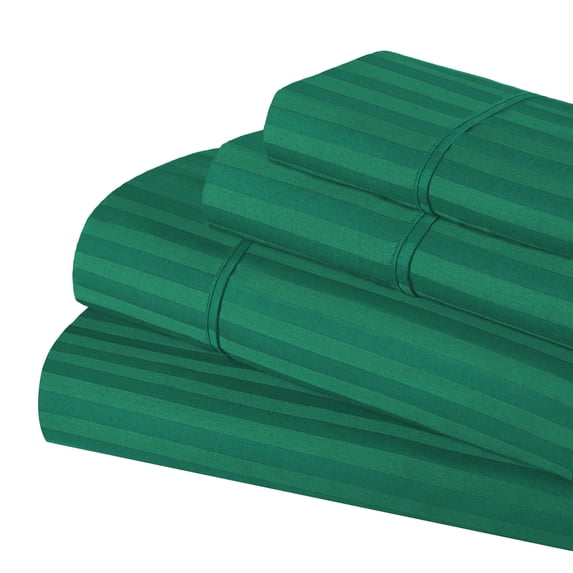 Superior 300 Thread Count Egyptian Cotton Sheet Set, Hunter Green, Olympic Queen